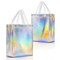 Iridescent Gift Bags Medium Size – Set of 12 Holographic Silver Reusable Gift Bags With Handles - Ideal Goodie Bag for Birthday, Bachelorette Party Favors, Baby Shower, Return Gifts – 8x4x10